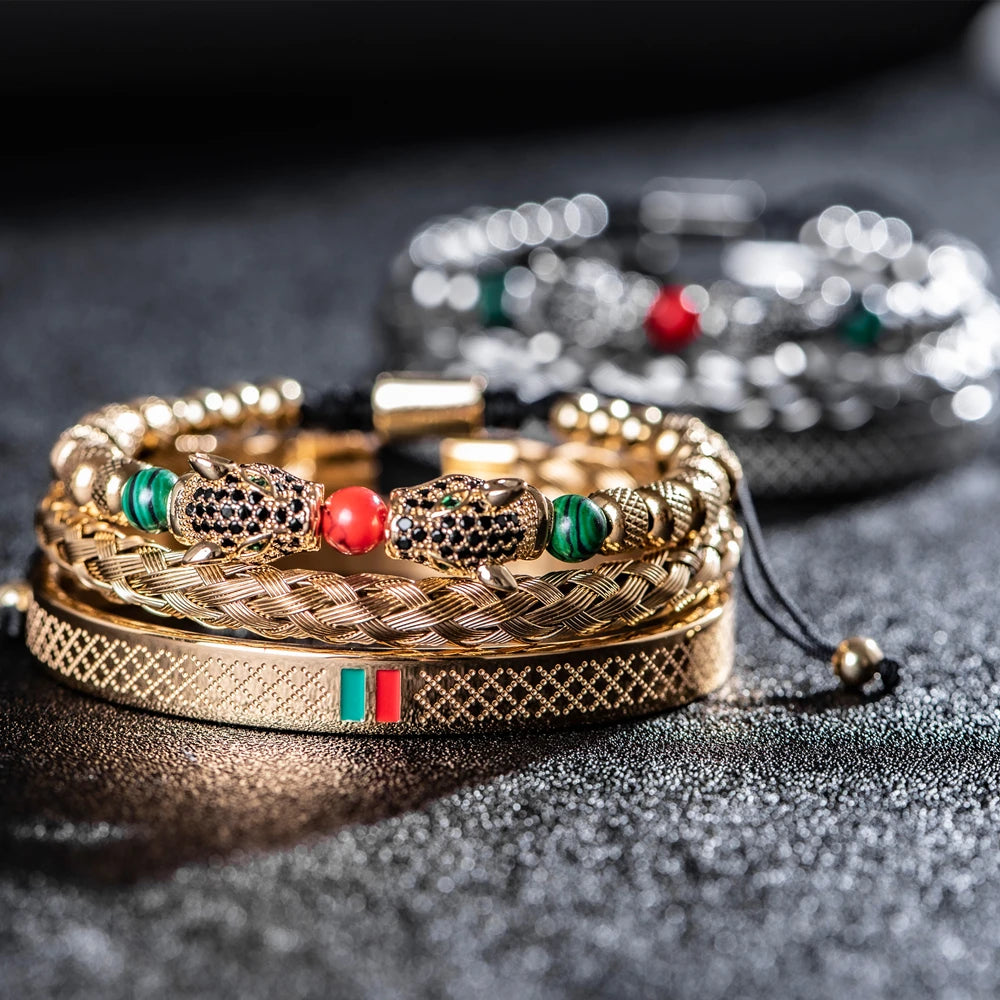 G Slide | VVS Diamond CZ 18k No Fade Stainless Steel Luxury Leopard Head Bracelet