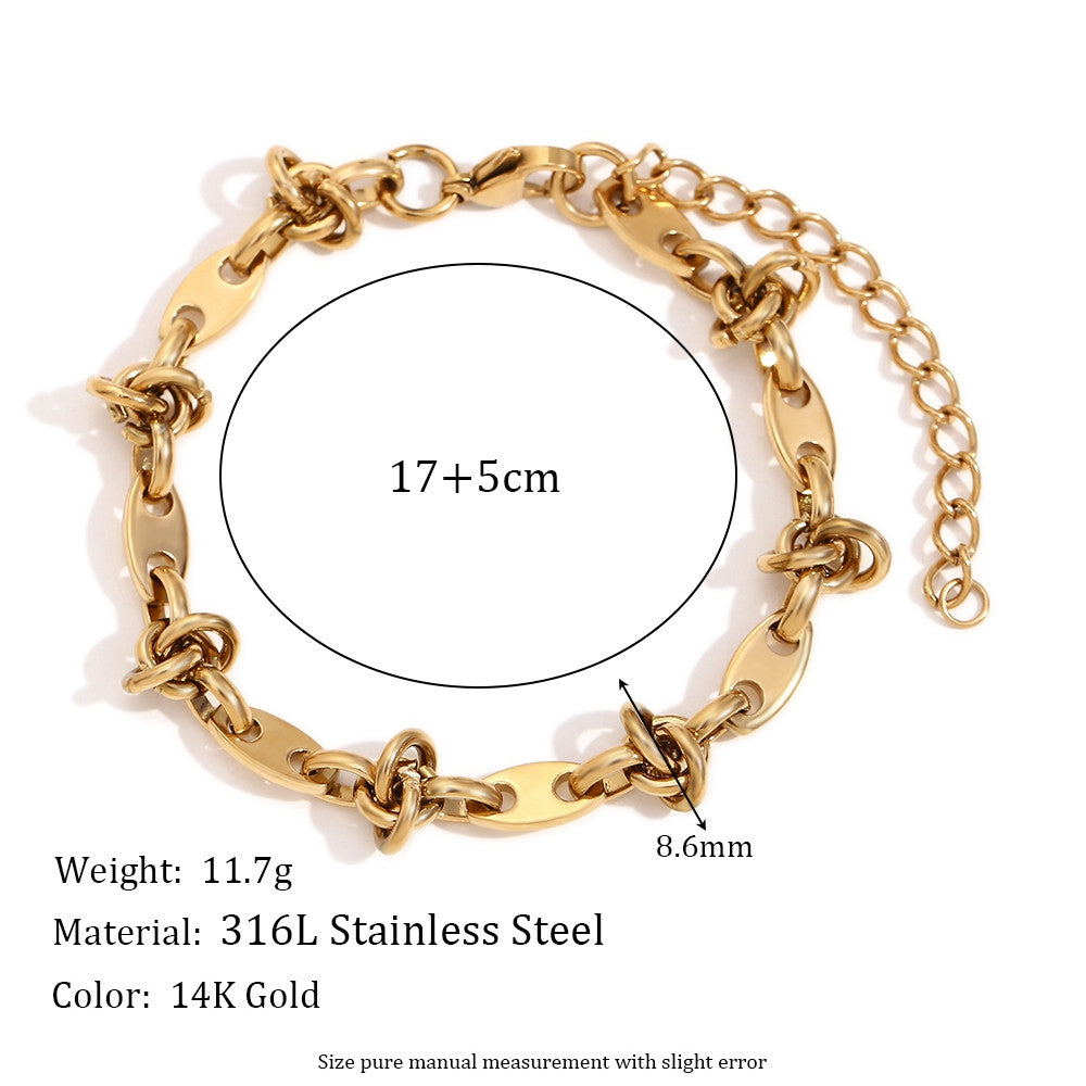 14k Gold Stainless Steel Waterproof 4/6/8/10mm Multi Size Stainless Steel Bow Tie Necklace