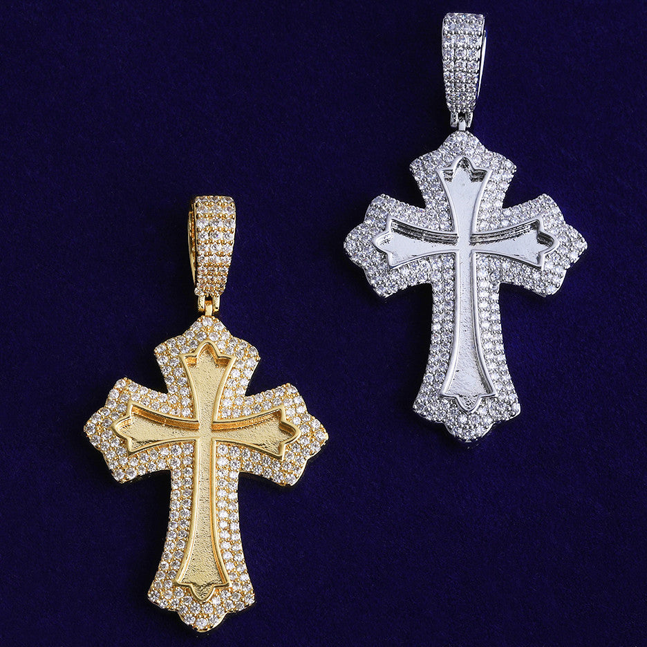 The Inner Radiance | VVS Diamond CZ Prong Set Iced Blinged Out Cross Pendant