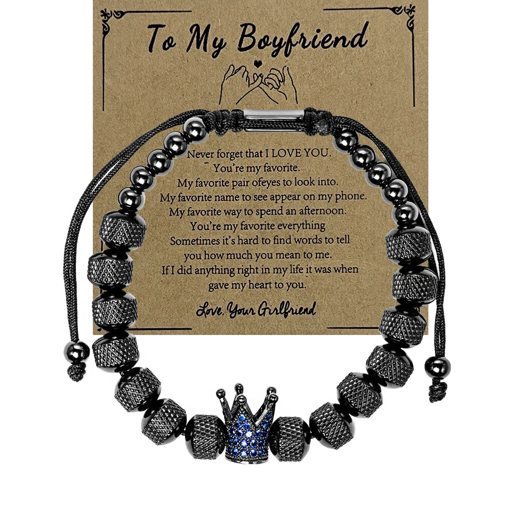 Blessings | VVS Diamond CZ 8MM Kings Crown Iced Blessings Gift Card Message Bracelet