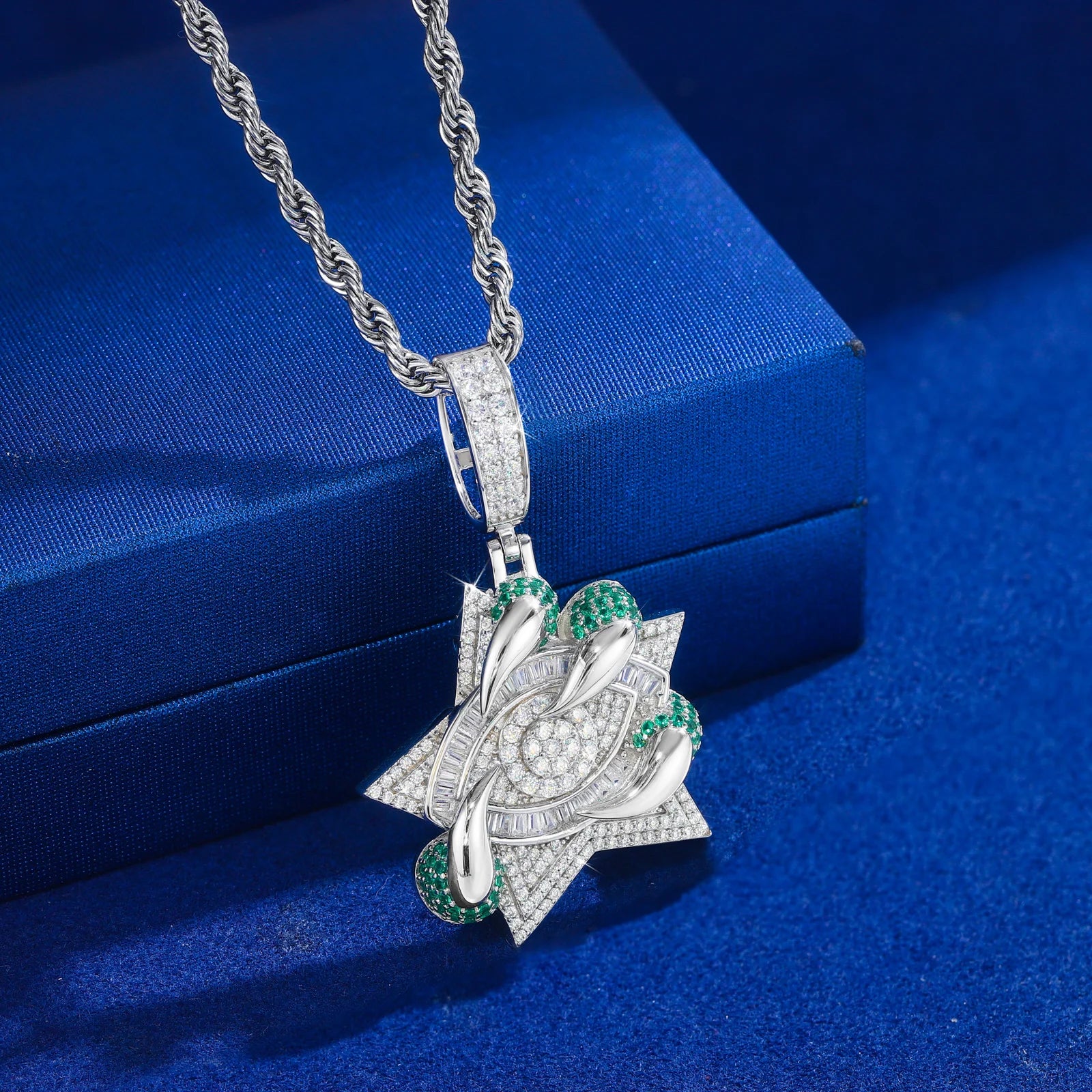 Street Badge | VVS Diamond Moissanite Iced Blinged Out 925 Silver Evil Eye Claw Pendant