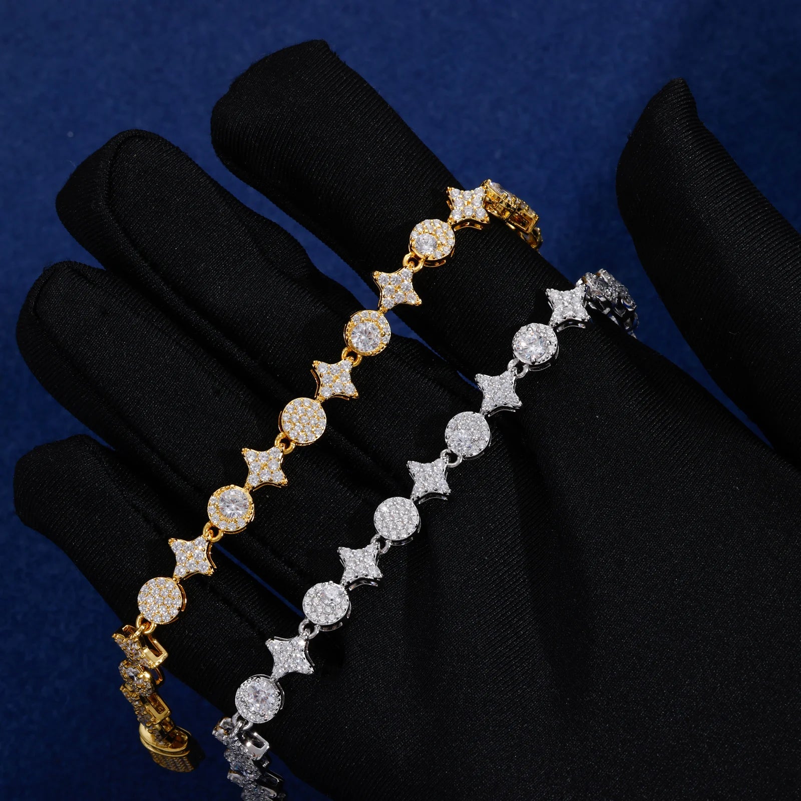Stars Shine | 8mm Iced Blinged Out VVS Moissanite Diamond 925 Tennis Bracelet