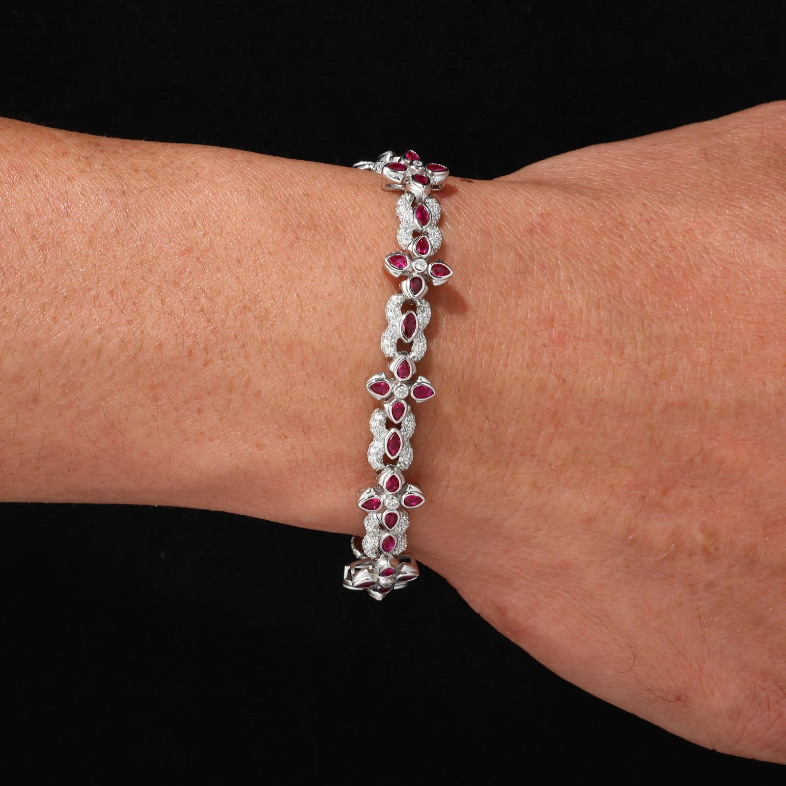 Infinity Cross | Moissanite Diamond 925 Sterling Silver Infinity Cross Iced Bliged Out Bracelet