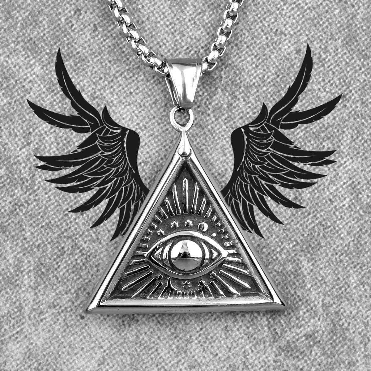 Eye of God | No Fade Solid Stainless Steel Hip Hop All Seeing Eye Triangle Pendant
