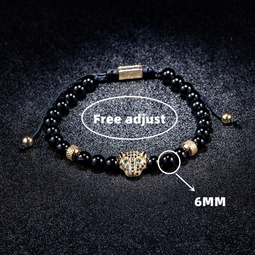 Black Gold | Simulate Diamond Crown Lion Head Skull Adjustable Stainless Steel Luxury Bracelets