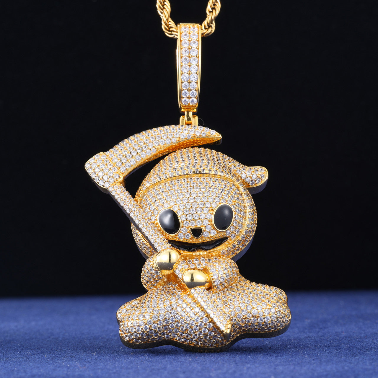 Baby Grimm | Moissanite Diamond Solid Sterling Silver Baby Grimm Reaper Hip Hop Pendant