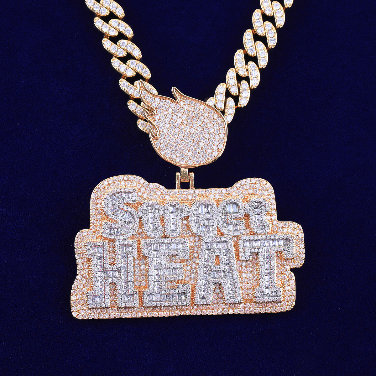 Street Heat | Name Plate VVS Diamond CZ Iced Blinged Out Pendant Chain Necklace