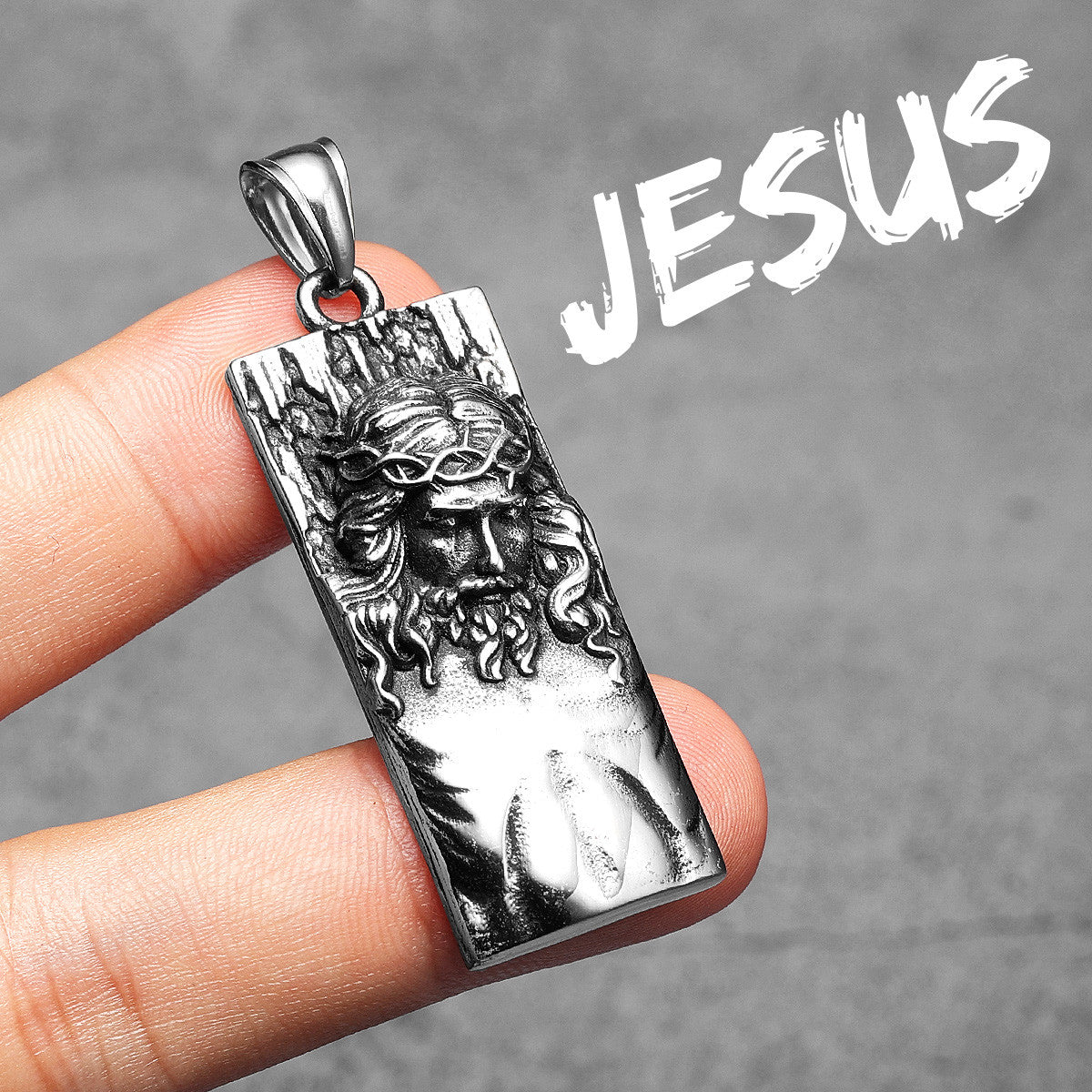 Jesus | 316L No Fade Stainless Steel Jesus Pressed Down Street Style Pendant