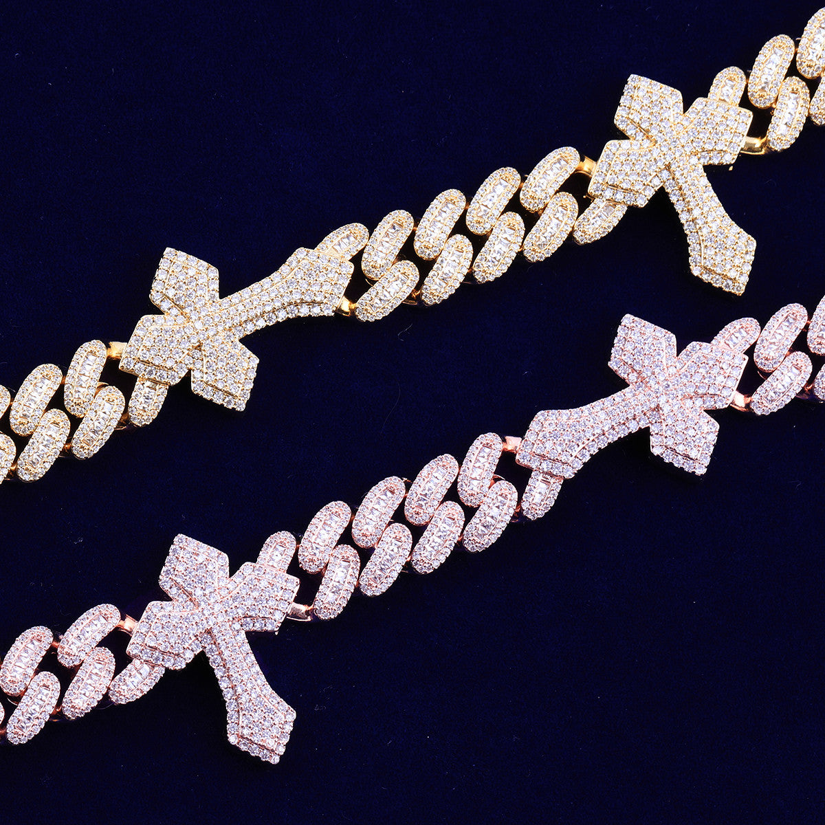 The Cuban Cross Link | VVS Diamond CZ 5A Iced Blinged Out Chain Necklace