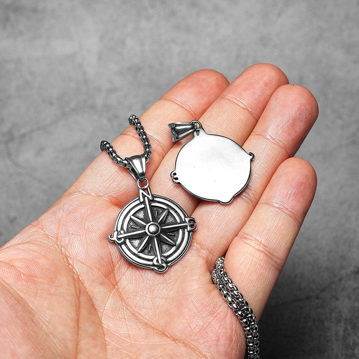 Compass | 316L Solid Stainless Steel Nautical Sailor Compass Street Stylish Pendant
