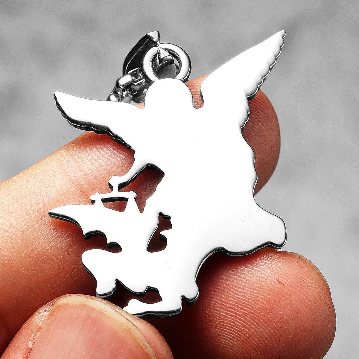 Saint Michael | Satan Under My Feet Solid Stainless Steel Religious Pendant