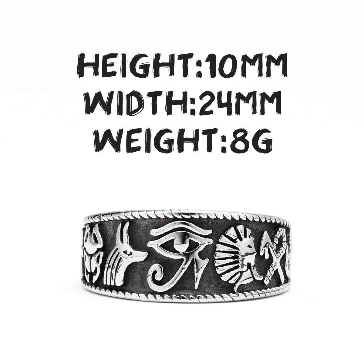 African Heritage | 316L No Fade Stainless Steel Egyptian Culture Street Wear Ring