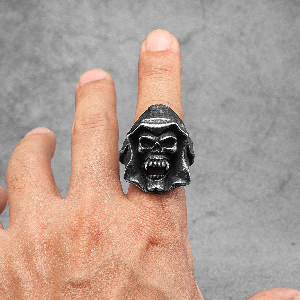 Angel Of Death | Solid 316L Stainless Steel Men Rings Grim Reaper Hip Hop Rings