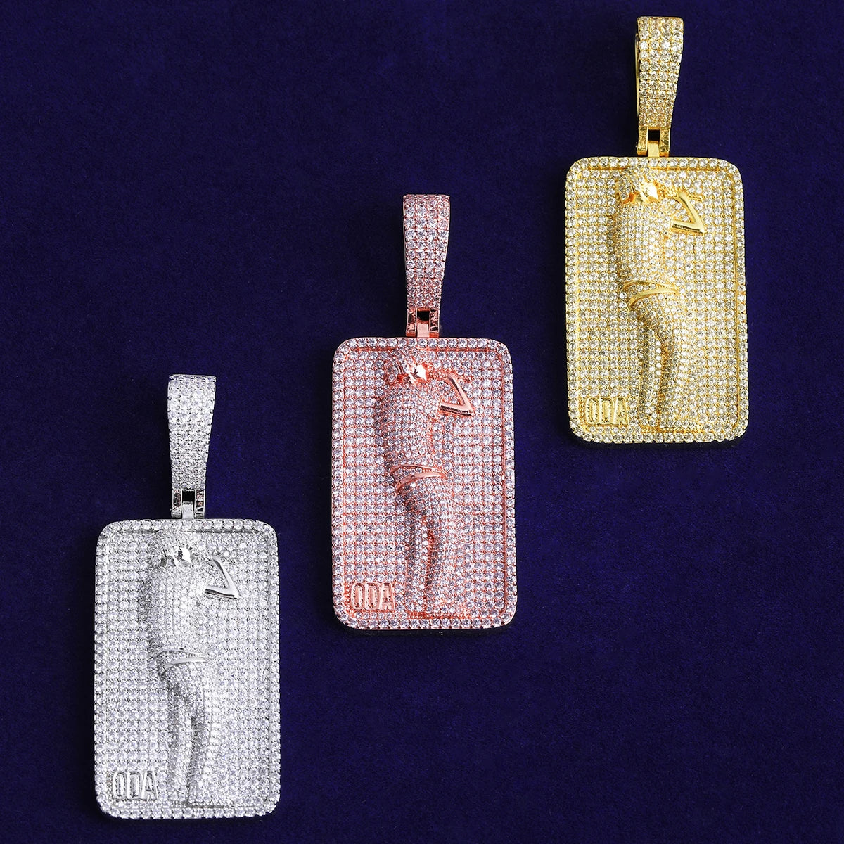 ODA | VVS Diamond 5AA+ CZ Prong Set Hip Hop Pendant Chain Necklace