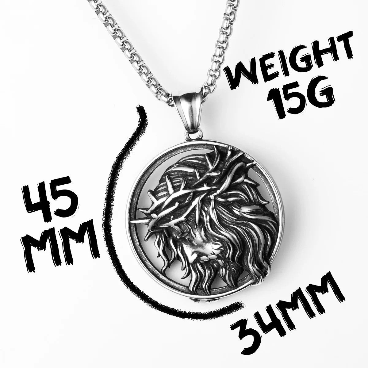 Crown of Thorns | 316L Solid Stainless Steel Christian Jesus Piece Men's Pendant