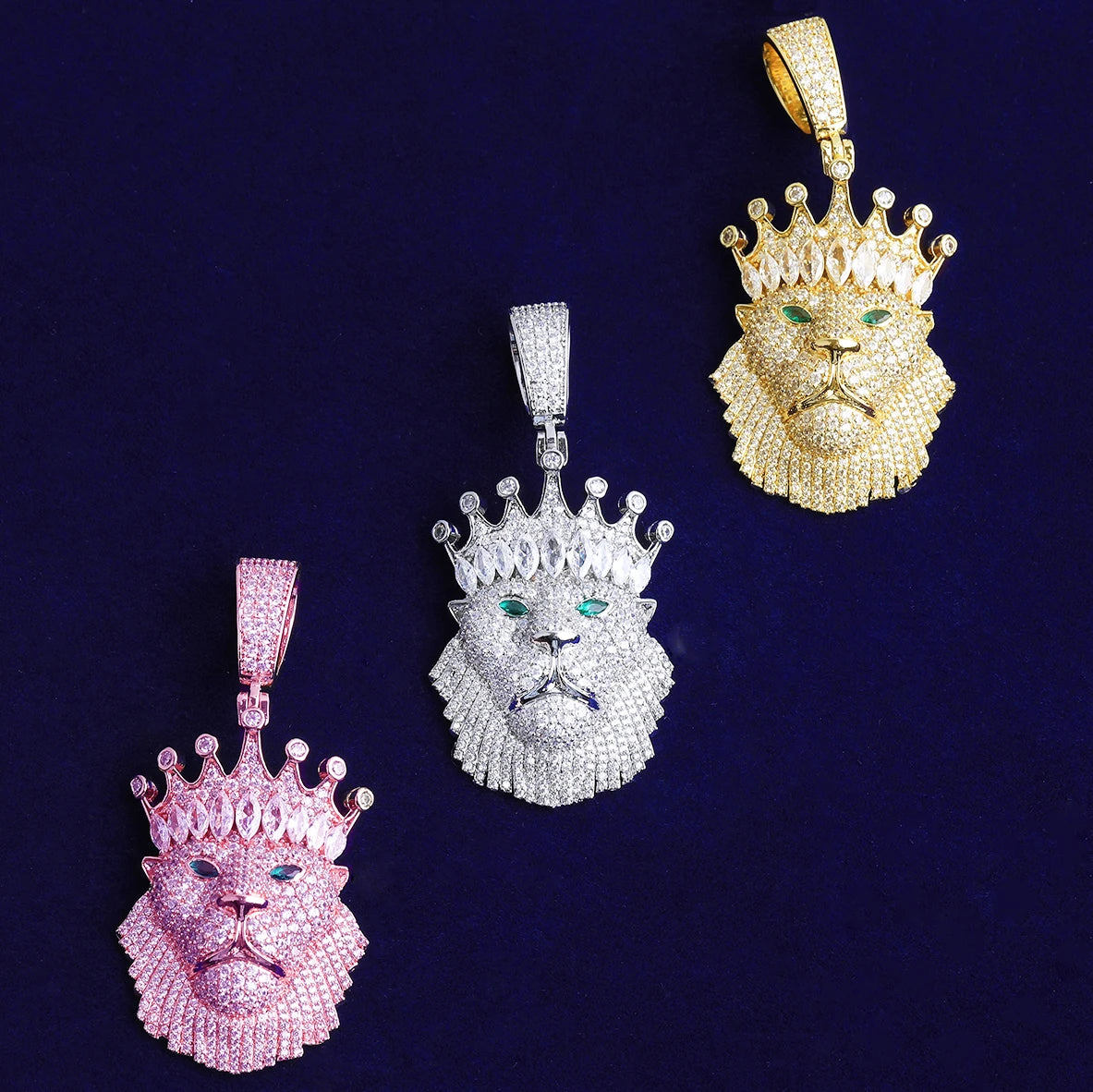 The Domain | VVS Diamond CZ 5AA+ Lion Kings Crown Hip Hop Pendant Chain