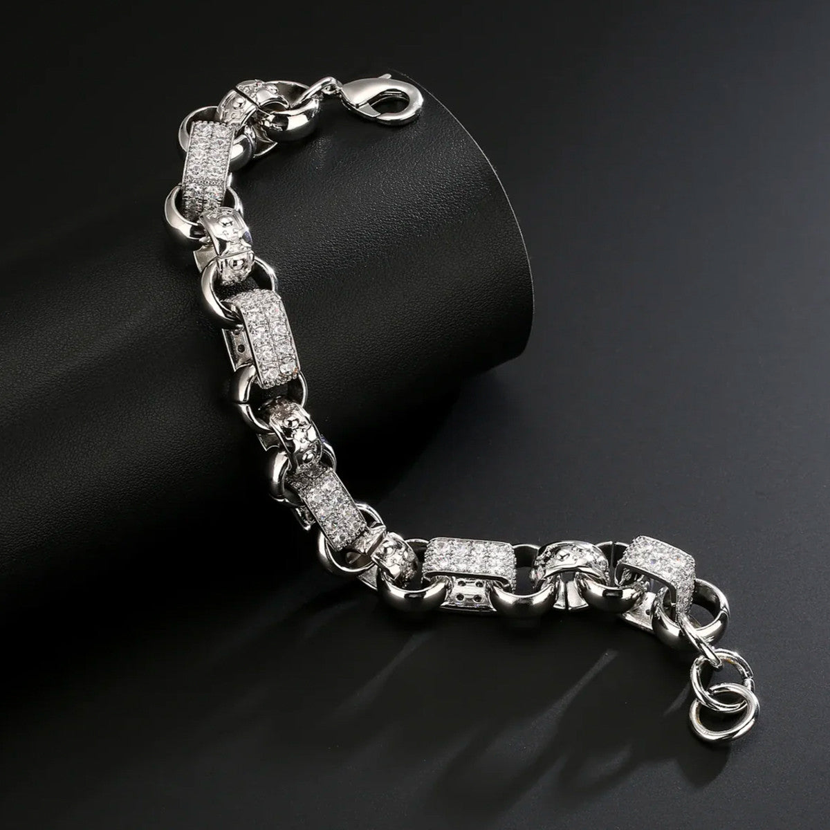 IceShackle | Double Row Iced 14mm Shackle Link Blinged Out Chain Bracelet