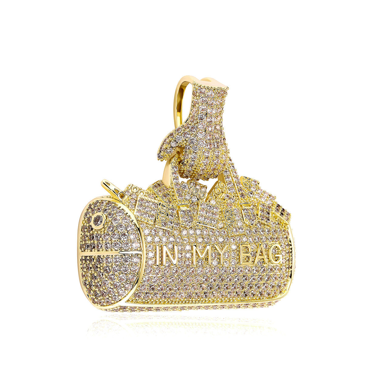 In My Bag | VVS Diamond CZ Money Bag 14k Gold 925 Silver Hip Hop Pendant Chain