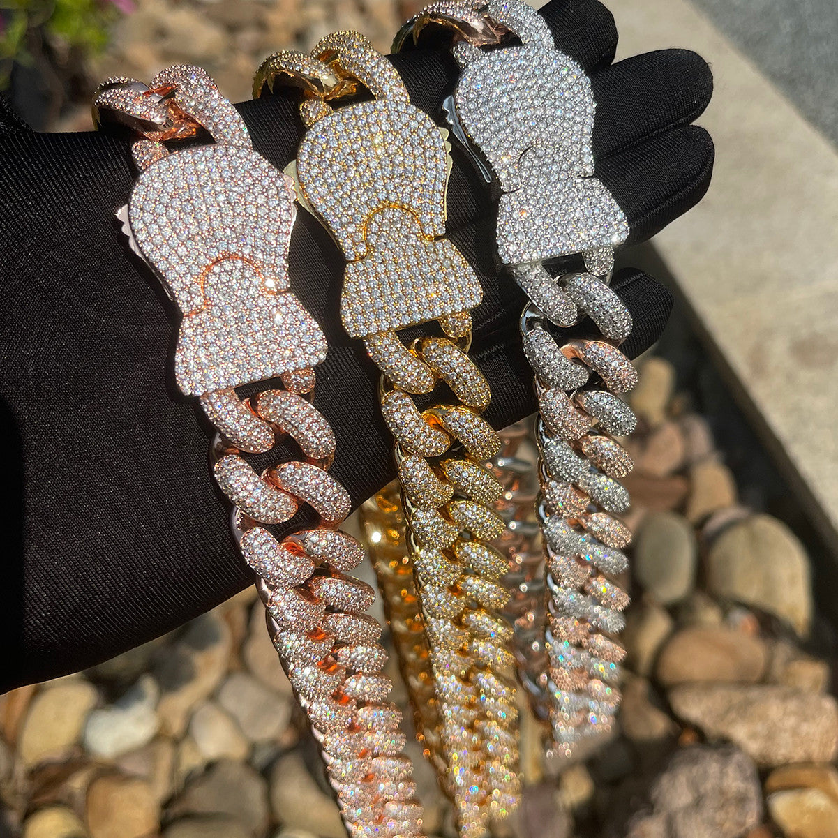 The Pad Lock II | Iced Prong Set 18mm Designer Miami Cuban Link Hip Hop Necklace