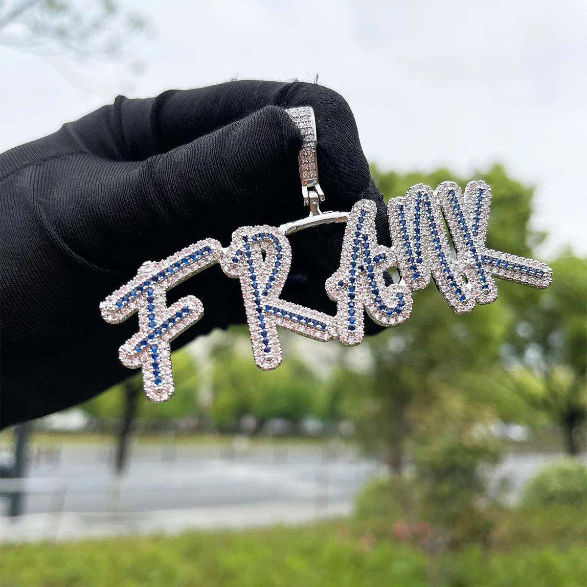 Blue Streak | Flooded Ice 18k Gold 925 Silver Custom Hip Hop Name Initial Chains