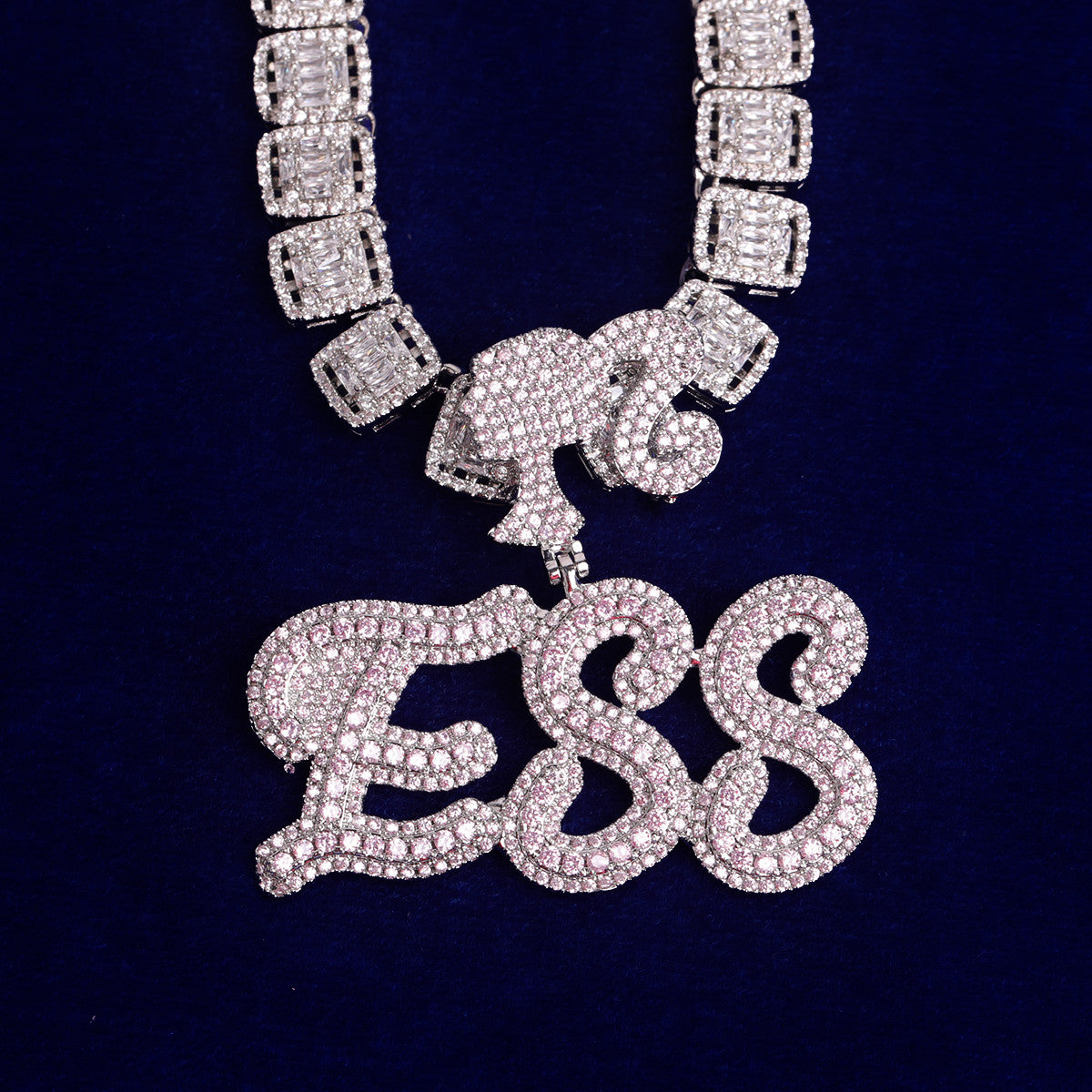 Barbie Girl Silhouette | Hot Custom Prong Set VVS Diamond CZ Name Plate Pendant