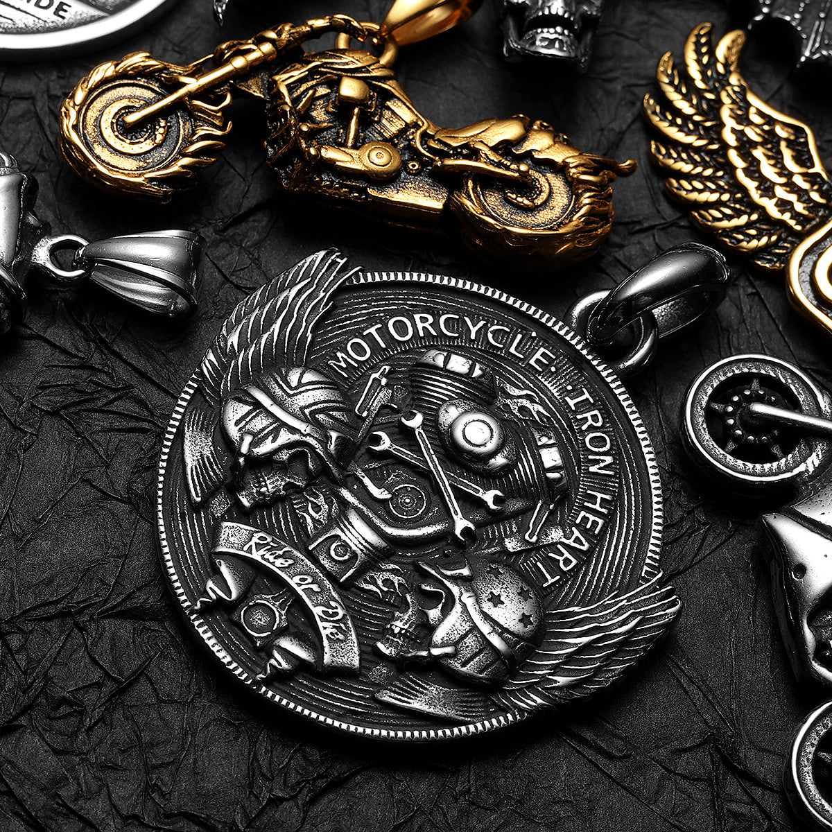 Biker Style Series | 316L Stainless Steel Motorcycle Series Pendant Chain Necklaces