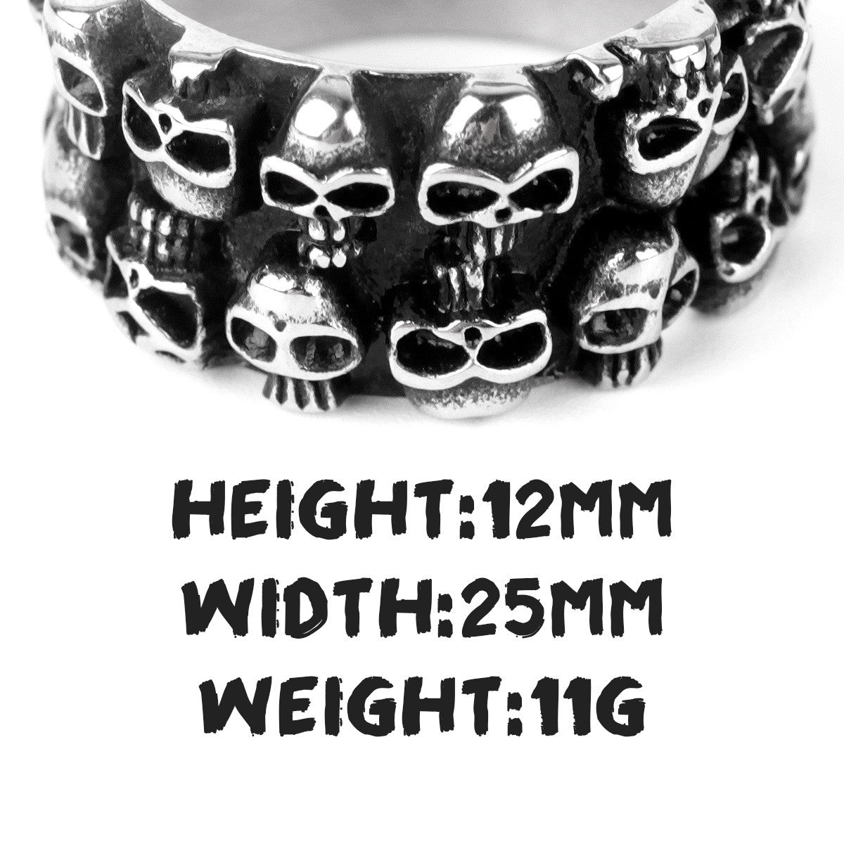 Death Is Coming | 316L Stainless Steel Carved Skull Hip Hop Biker Gang Ring