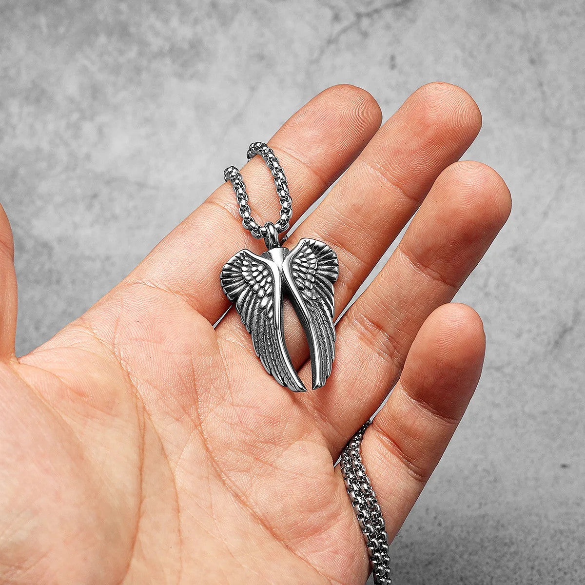 Angel Wings | Solid Stainless Steel Keepsake Style Unique Pendant Necklace