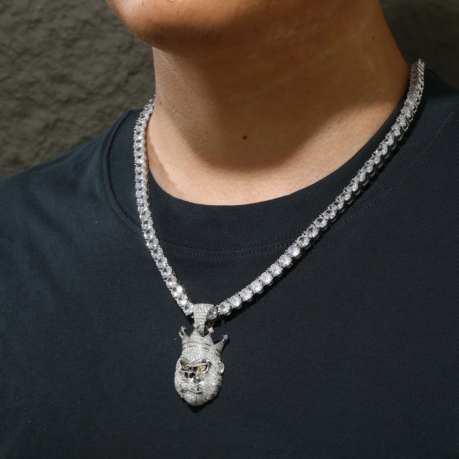 Real in The Field | King Kong Moissanite Diamond Solid Sterling Silver Hip hop Pendant