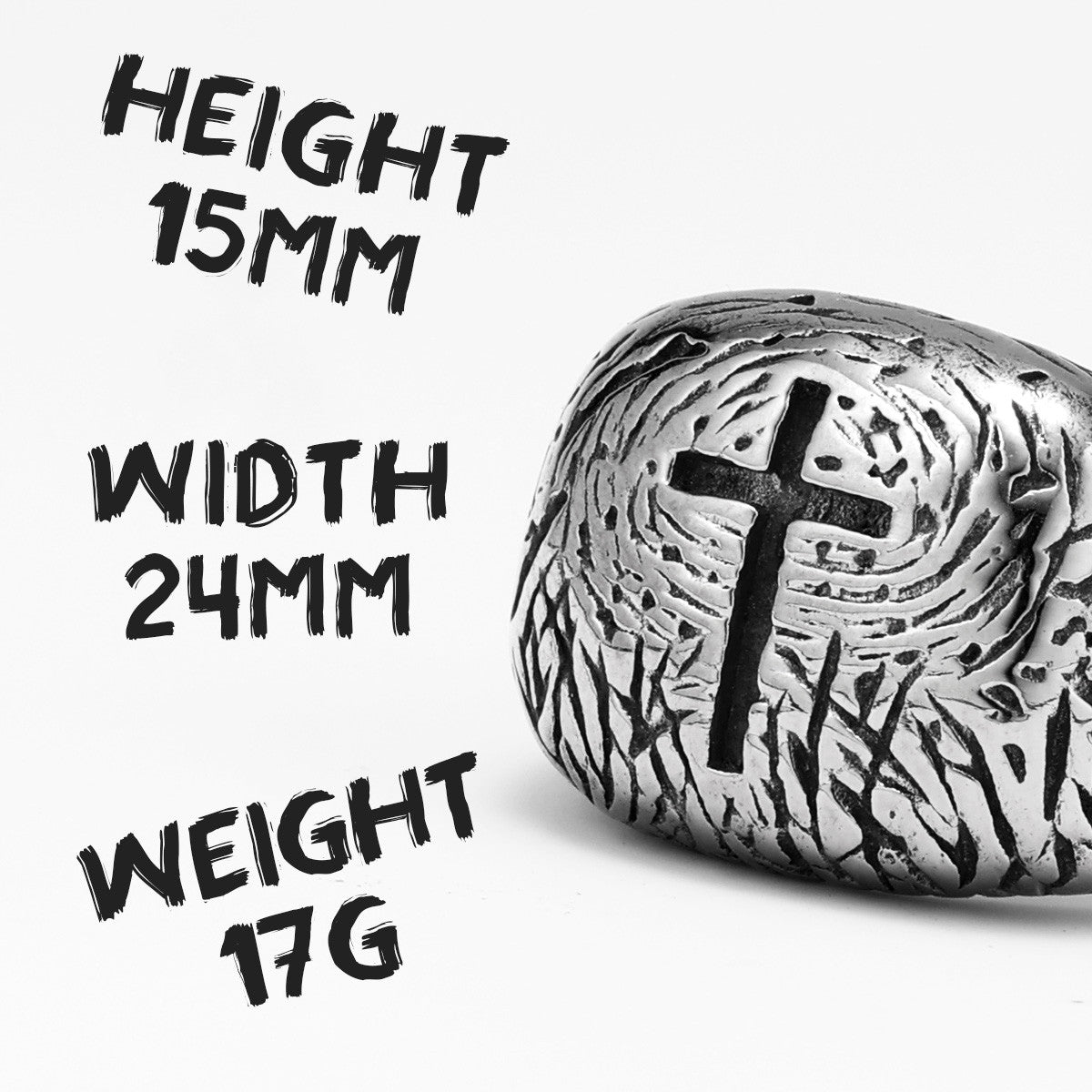 Christian Cross | 316L No Fade Stainless Steel Designer Amulet Men's Rings