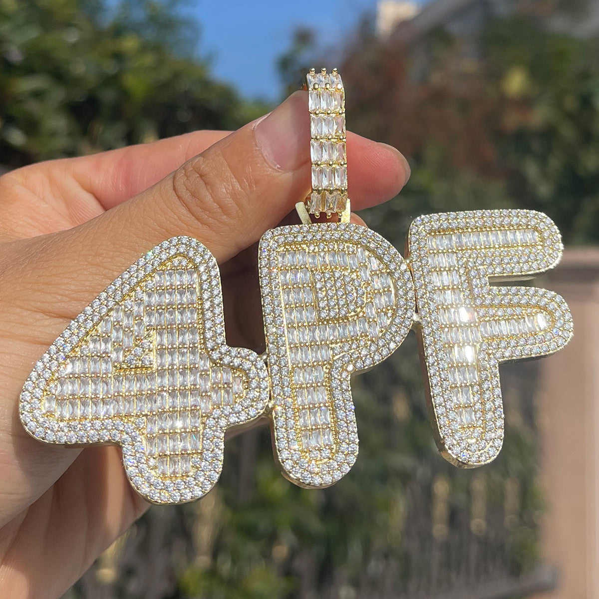 Bossed Up | 4 Prong Set VVS Diamond Baguette Hip Hop Custom Made Name Plate Pendant