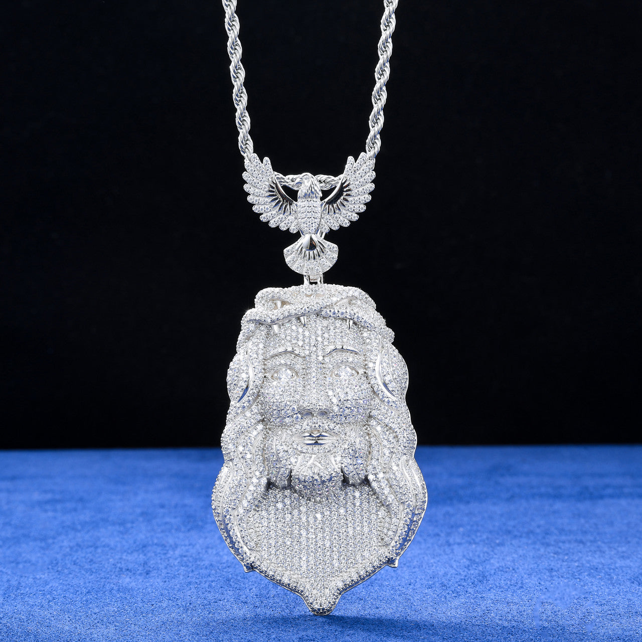 The Imperial | Solid Sterling Silver Moissanite Diamond Hip Hop Jesus Piece Pendant