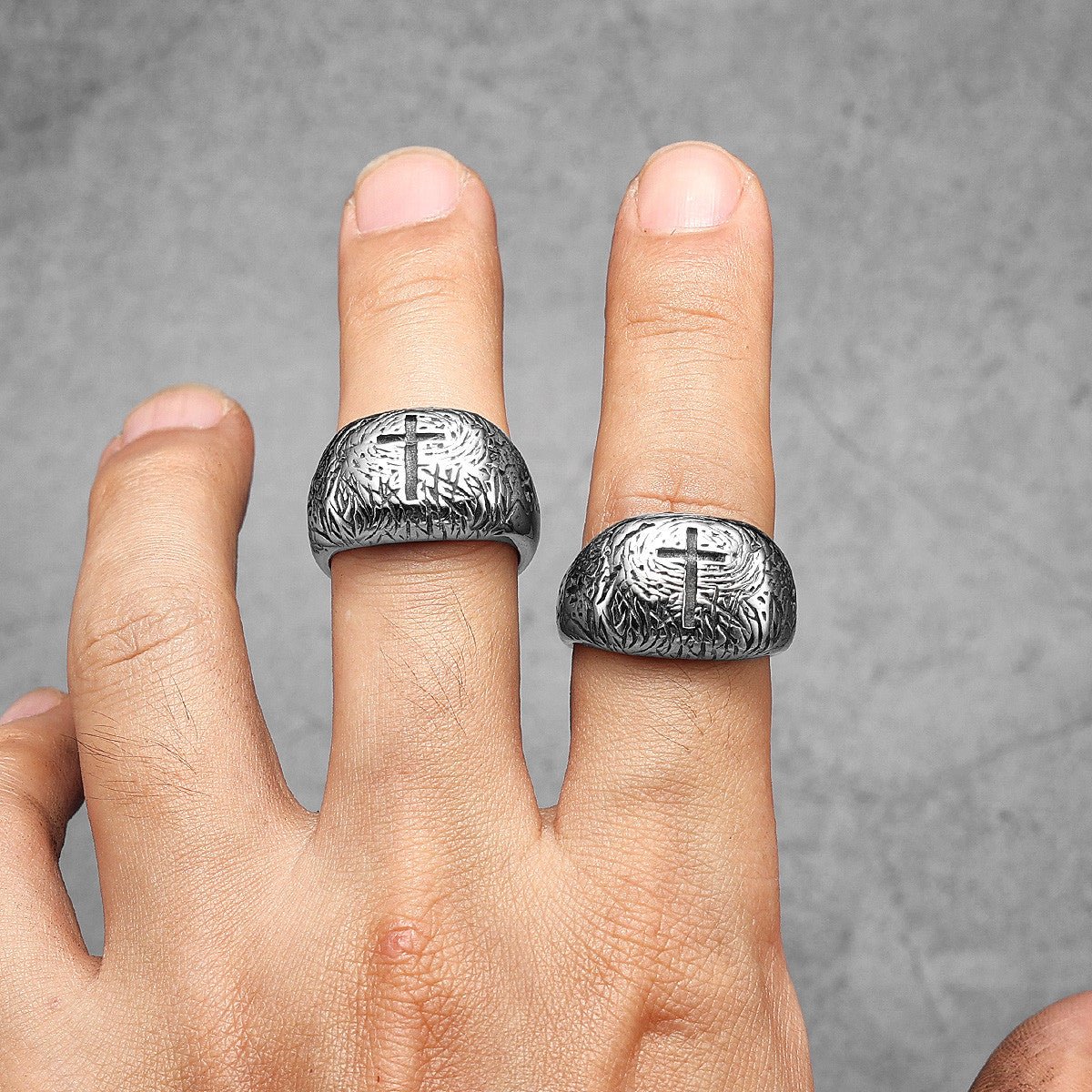 Christian Cross | 316L No Fade Stainless Steel Designer Amulet Men's Rings