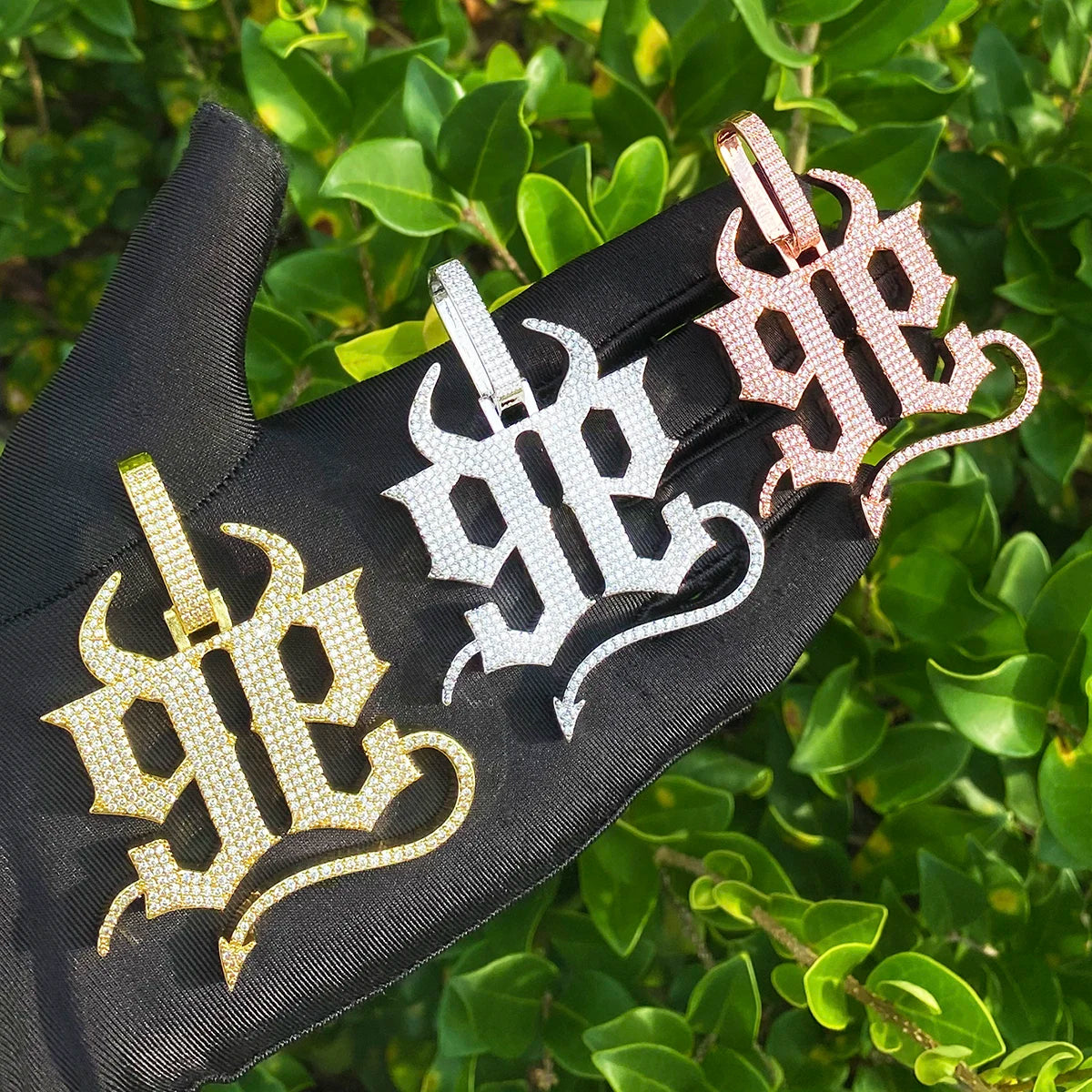 Devils Domain | Number 99 Devil Horns Tail VVS Diamond CZ Luxury Hip Hop Pendant