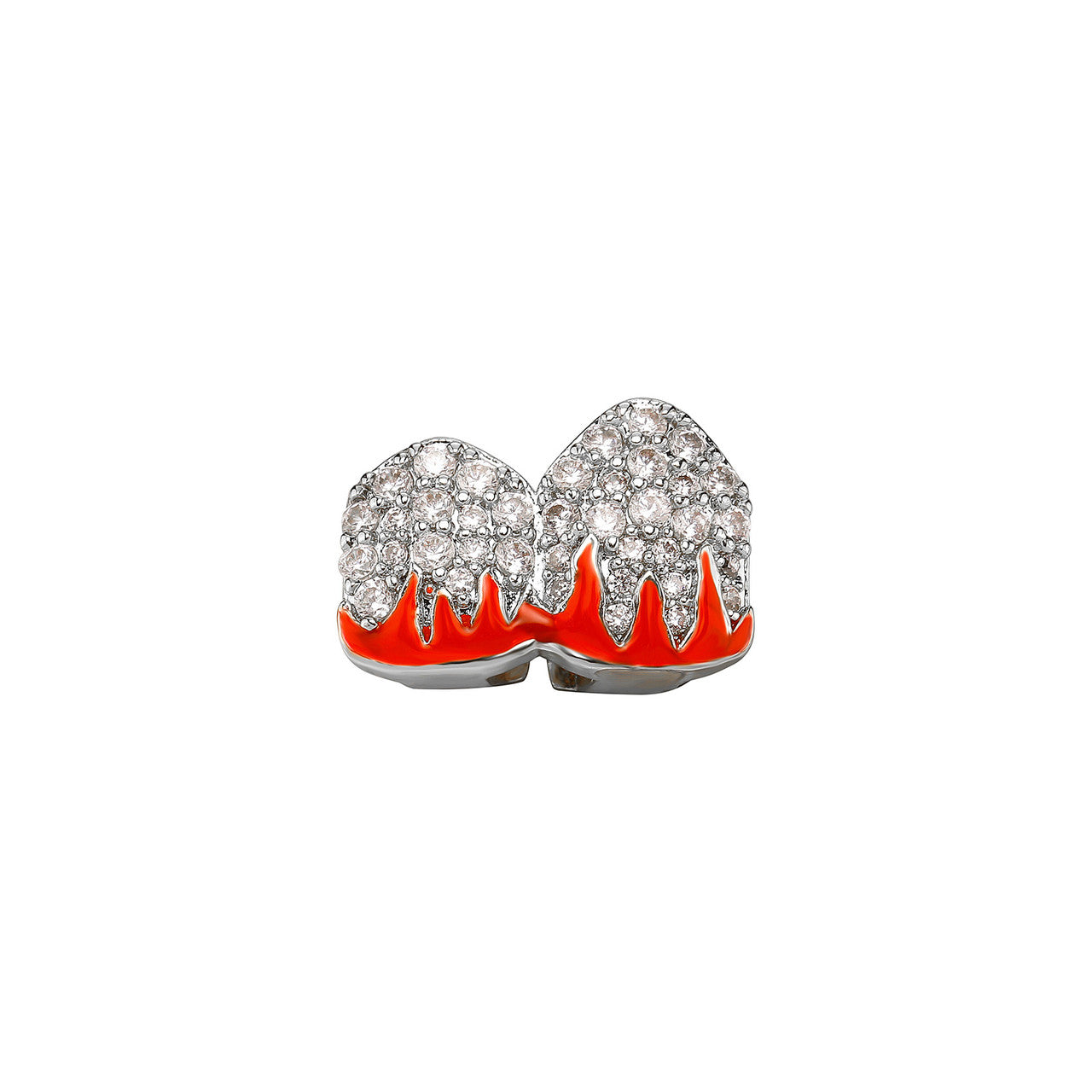 Fire Flame Grill | VVS Diamond CZ Iced Blinged Out Red Drip Teeth Tooth Grillz