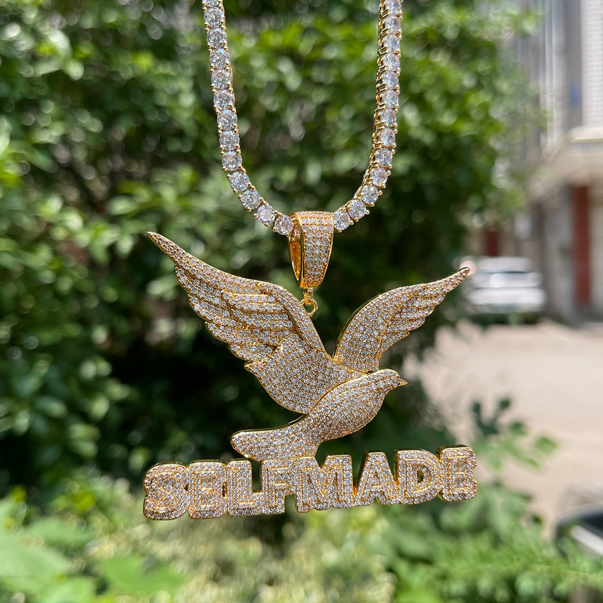 Self Made | Bird Of Expression Flooded Ice Prong Set Hip Hop Pendant
