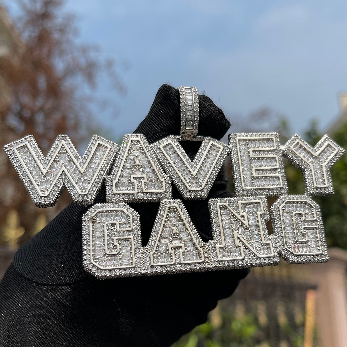 The Ice Breaker | Iced VVS Diamond CZ Baguette Blinged Out Nameplate Pendant