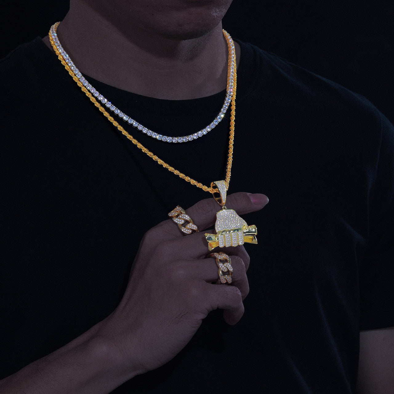 Fist Full | Sterling Silver VVS Diamond Money Hand Hip Hop Pendant