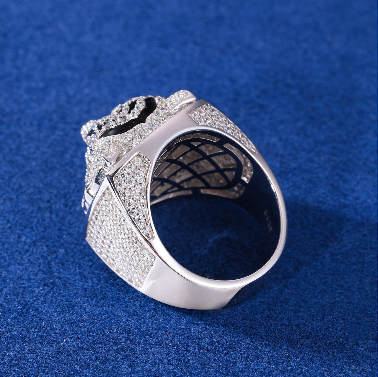 Eye Of The Tiger | Solid Sterling Silver VVS Moissanite Diamond Fierce Tiger Hip Hop Ring