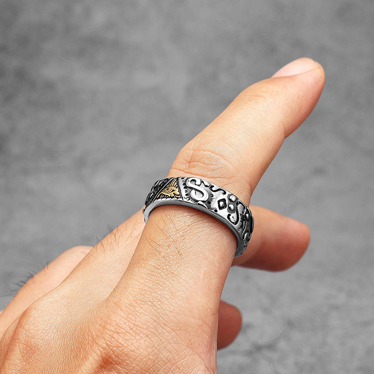 Eye Of Light | 316L No Fade Stainless Steel Masonic Unique Personality Rings