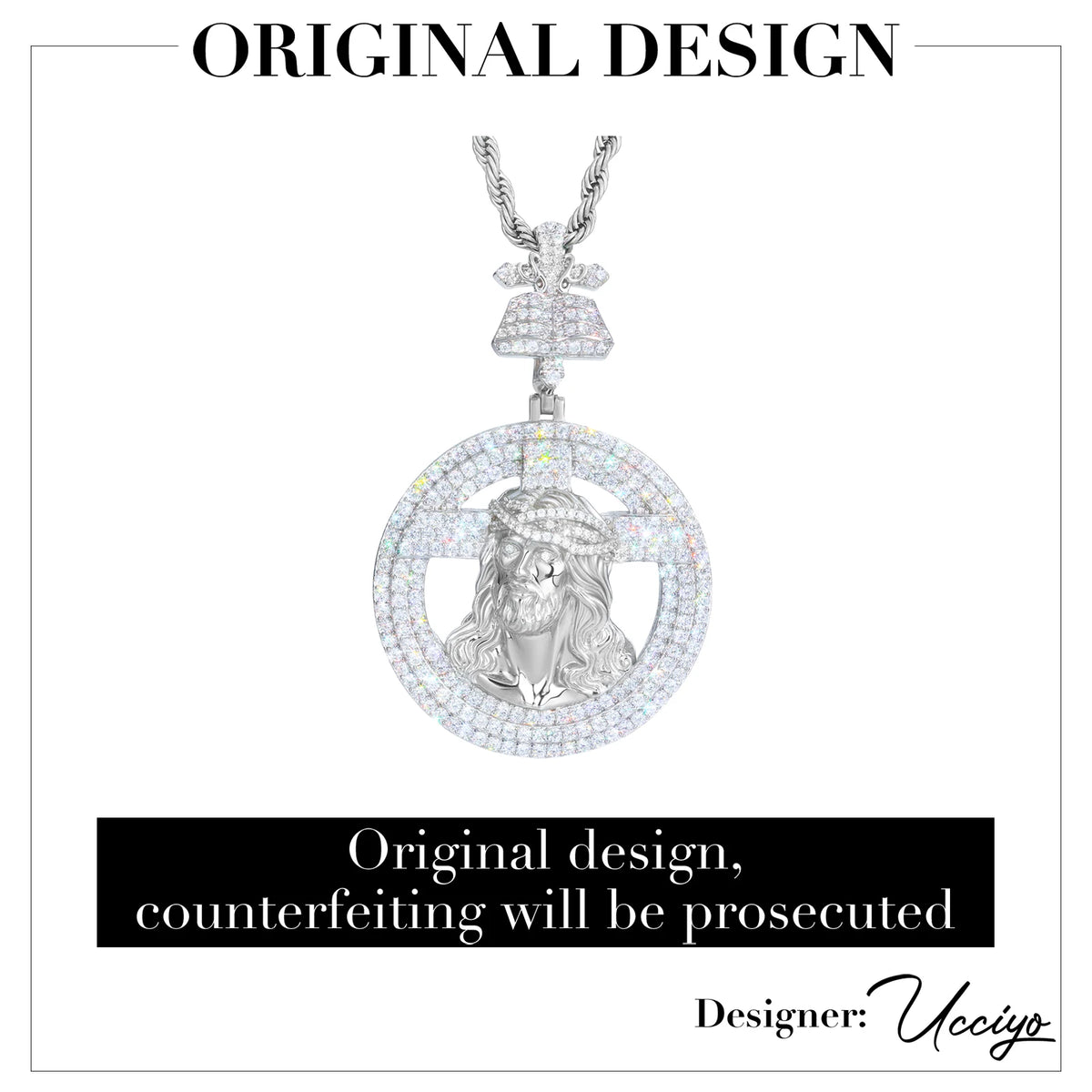 The Sacrifice | Luxury Moissanite Diamond Iced Blinged Out 925 Silver Jesus Piece Pendant