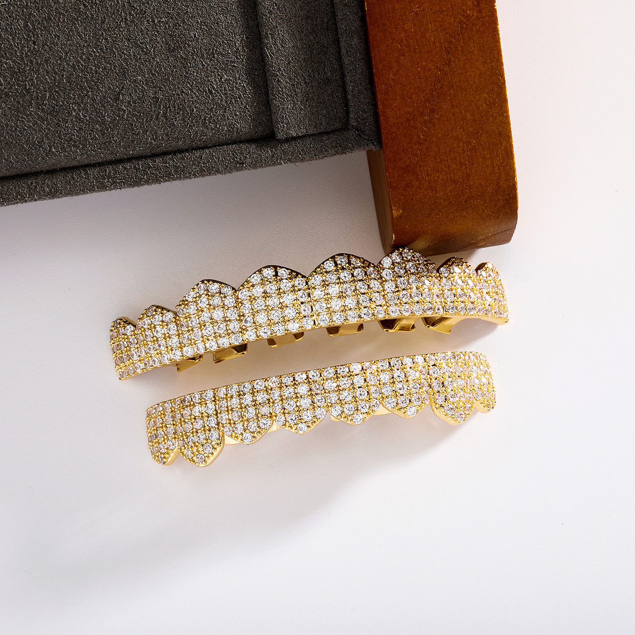 WordPlay | VVS Diamond CZ 18k 925 Silver Full Iced Hip Hop Full Mouth Tooth Grillz