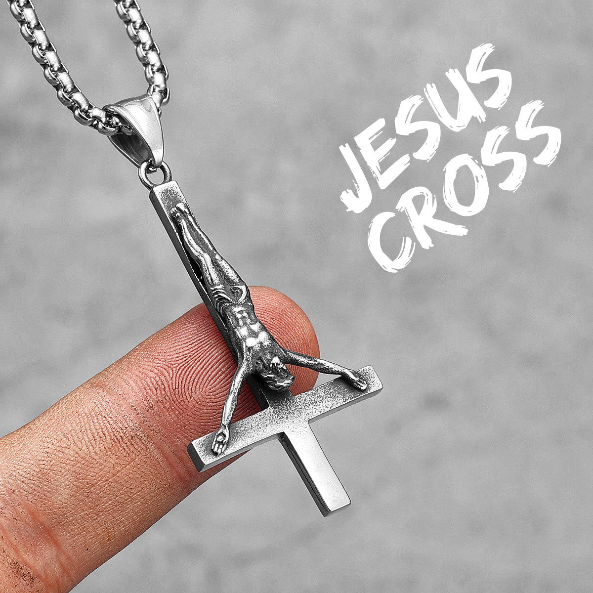 Inverted Religion | No Fade Solid Stainless Steel Upside Down Jesus Cross Pendant