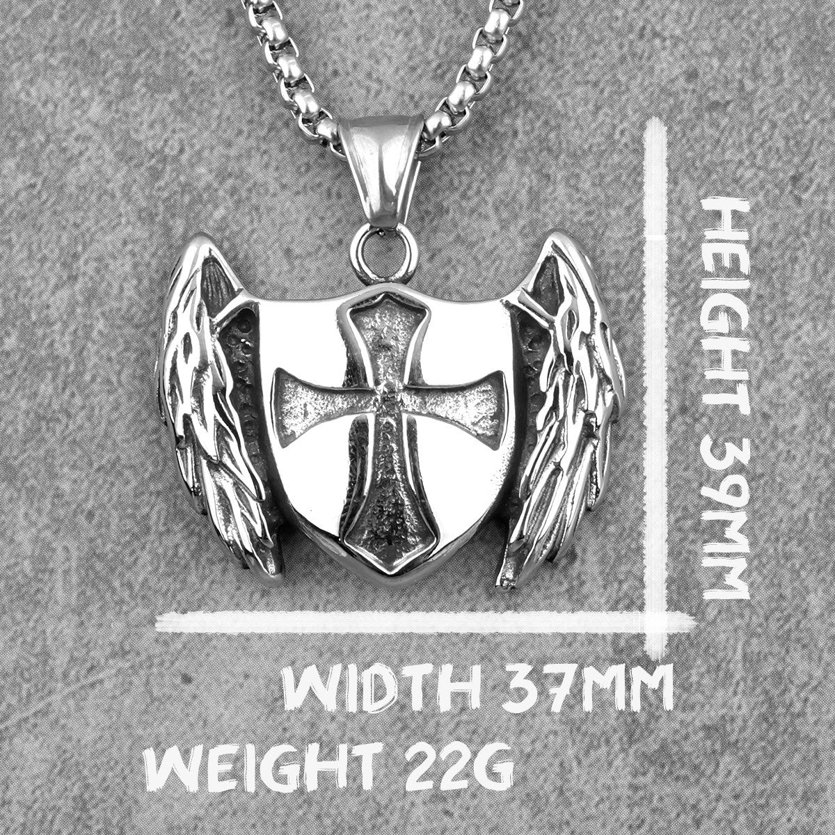 Cross Shield Crusader | No Fade Stainless Steel Shield Of Faith Pendant Chain Necklace