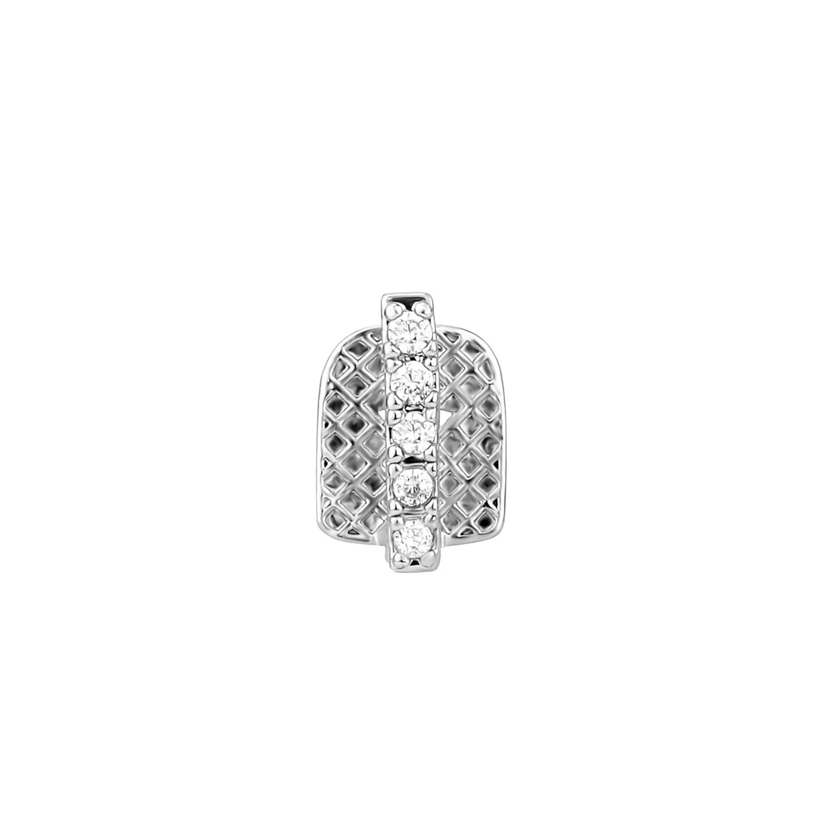 The Flower | Double Four-leaf Flower Iced Blinged Out Hollow Horizontal Bar Tooth Grillz