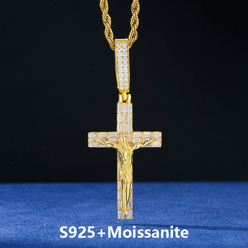 Luxury Cross | DVVS Baguette Moissanite Diamond Sterling Silver Hip Hop Jesus Piece