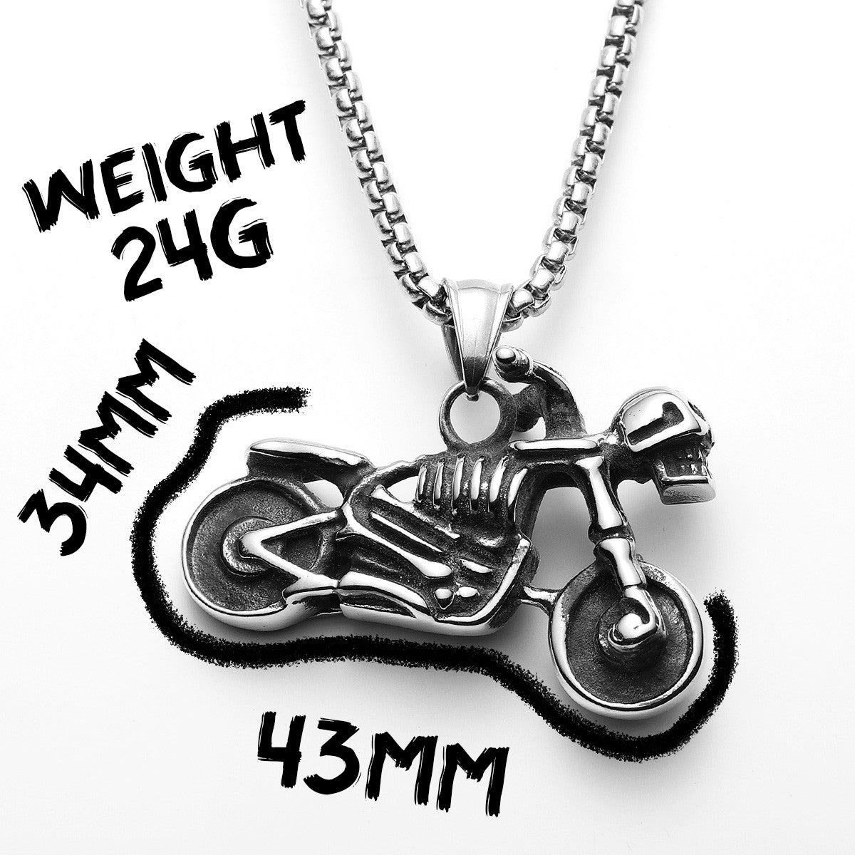 Ghost Rider | 316L No Fade Stainless Steel Skull Motorcycle Biker Street Style Pendant