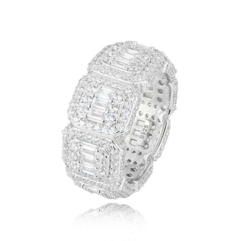 Shot Caller | Solid Silver 18k Gold Moissanite Diamond Luxury Hip Hop Mens Rings