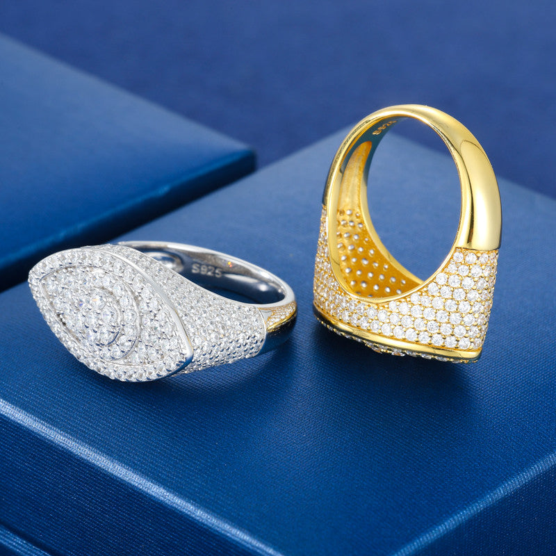 Turkish Evil Eye | Solid 925 Sterling Silver Moissanite Diamond All Seeing Eye Rings