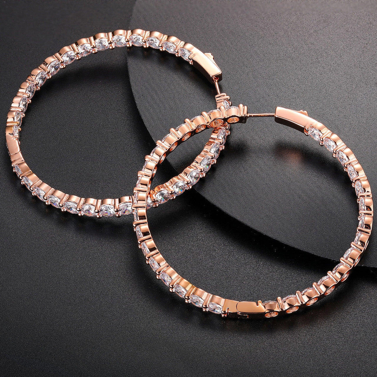 Boss Chick Queen 15.5ctw Genuine Lab Diamond 925 Silver Big Hoop Bling Earrings